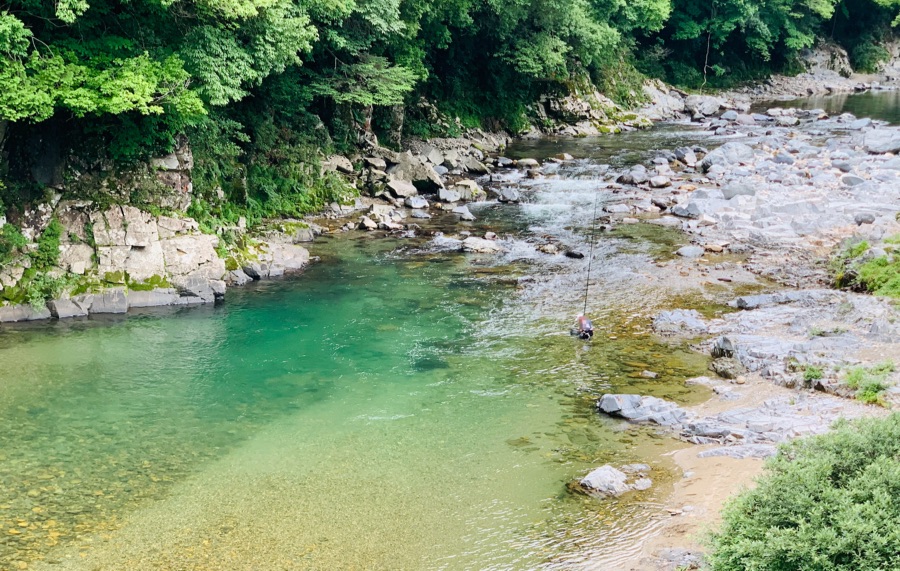 岐阜 あじさい街道沿いの板取川は透明感があって美しい